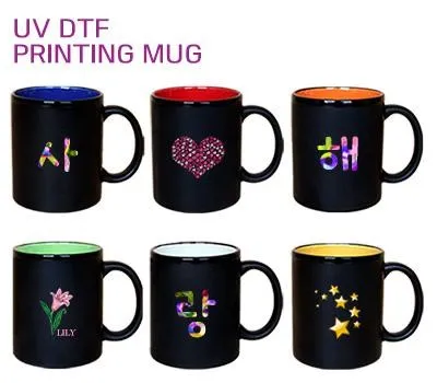 괴산판촉물 제작 어렵지 않게 해결 했습니다. 2 드망즈 UV DTF필름인쇄머그 무광 블랙라인 345ml 12온즈